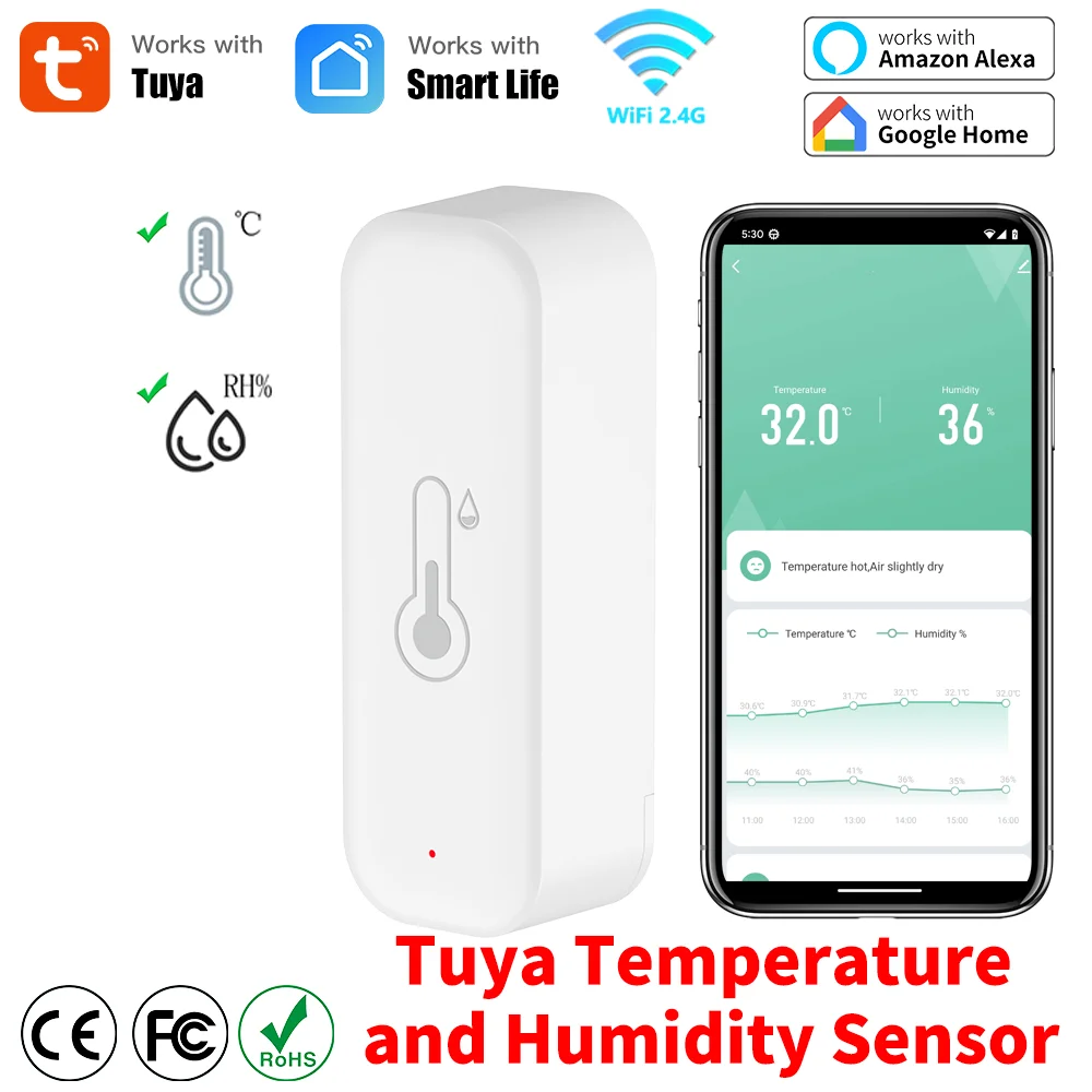 Smart Home Design - Tuya WiFi temperatuur en vochtigheid Smart