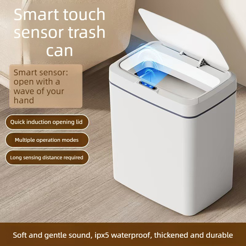 Smart Home Junkie - Witte Touchless 15L Smart Sensor Prullenbak