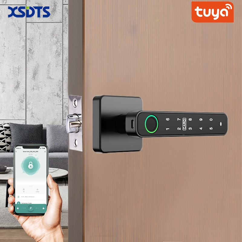 Smart Home Design - XSDTS Tuya Deurklink met vingerafdrukscanner, sleutelkaart,