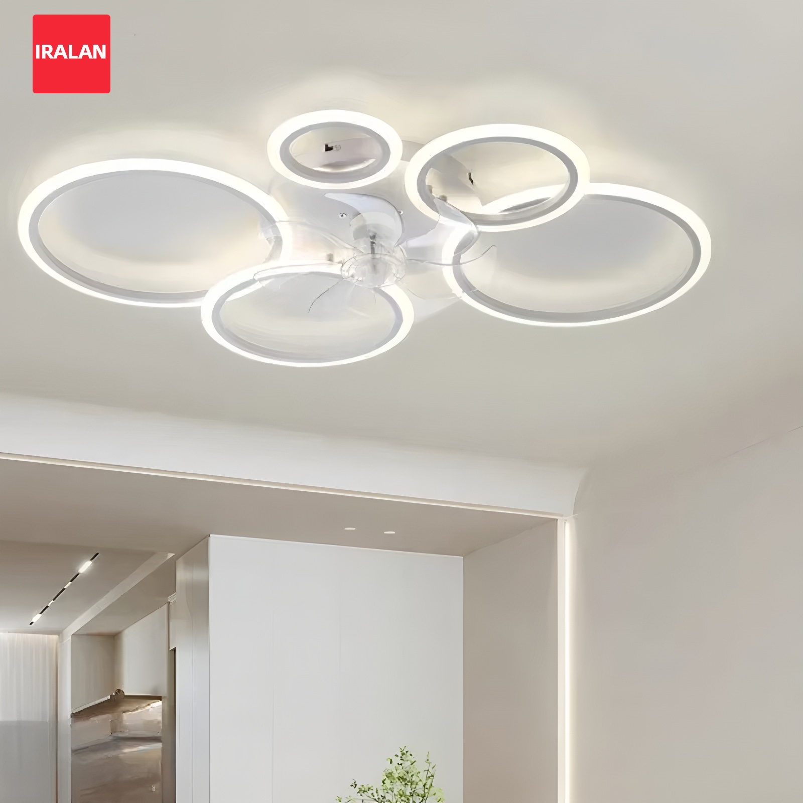 Smart Home Ventilation System - Ring-plafondventilator met LED-verlichting Scandinavische minimalistische huishoudelijke