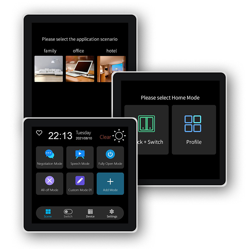 Smart Home Design - FUERS 4-inch touchscreen Multifunctionele slimme wandschakelaar
