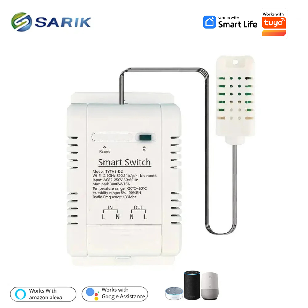 Smart Energy Monitor - Werk met Tuya 16A 3000W WiFi-thermostaatschakelaar,