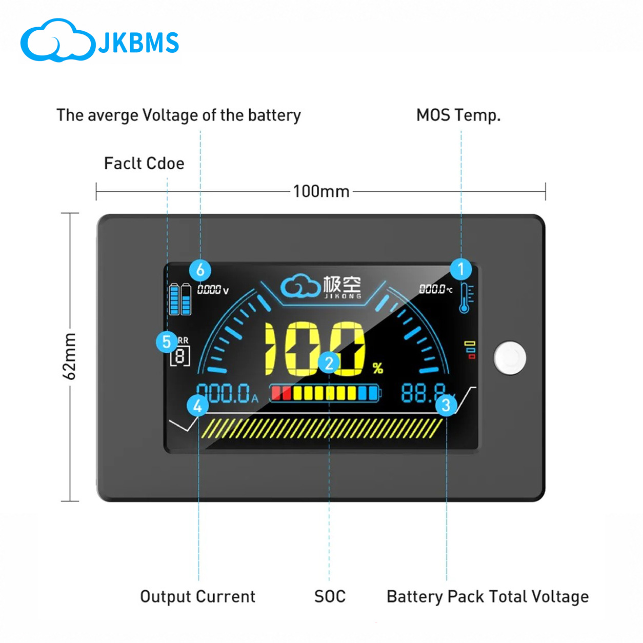 JIKONG JK BMS LCD-scherm 3,2