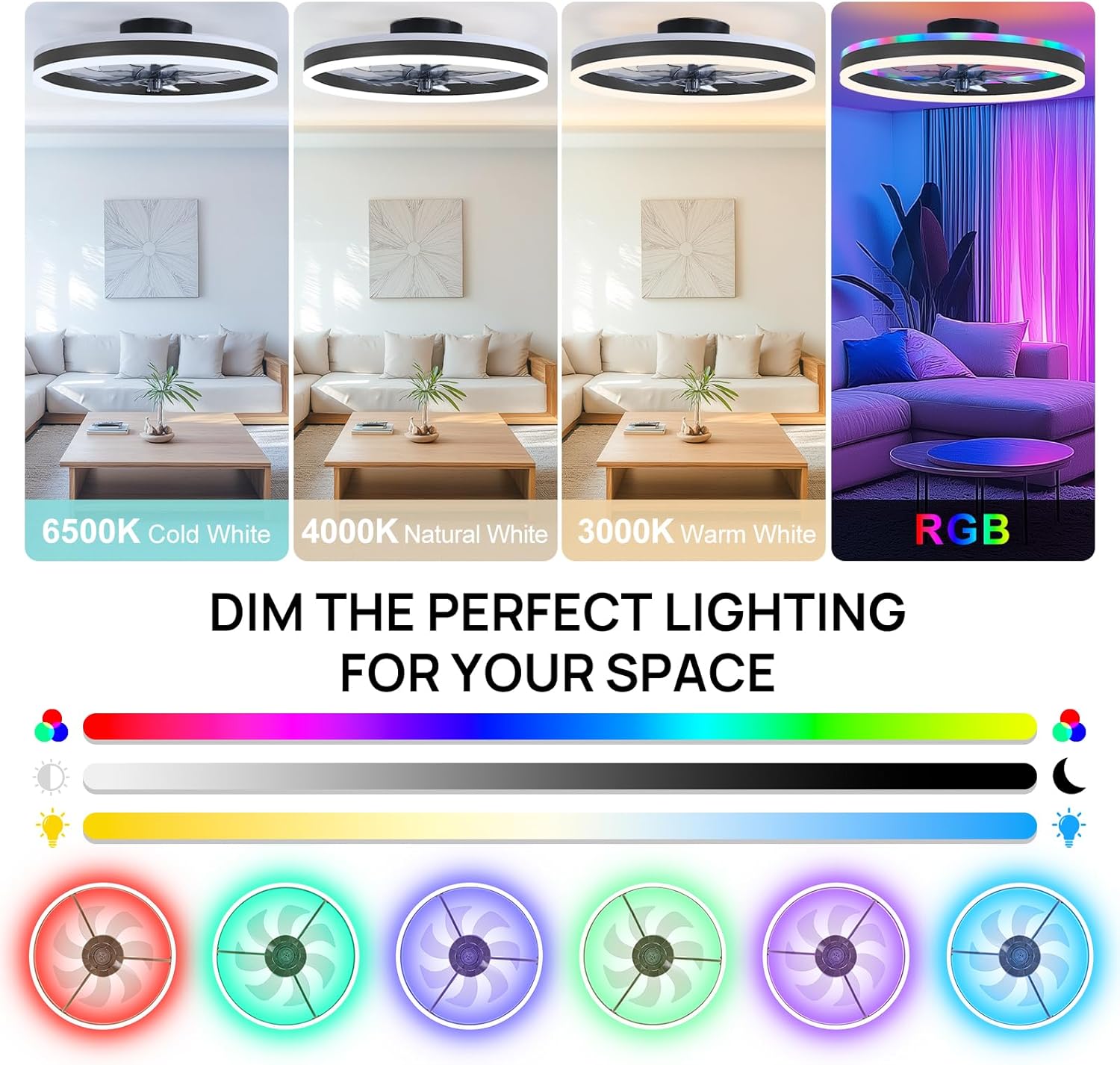 RGB slimme plafondventilatorla - Smart Home Ventilation System recensie en prijs